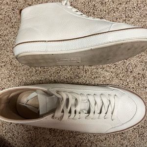 White Leather High Top Sneakers